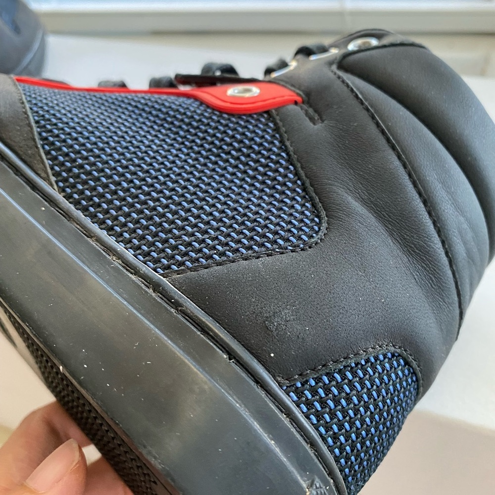 Authentic BALENCIAGA Women Sneakers mid top leather black mesh blue Size 5.5(36) - Picture 11 of 14